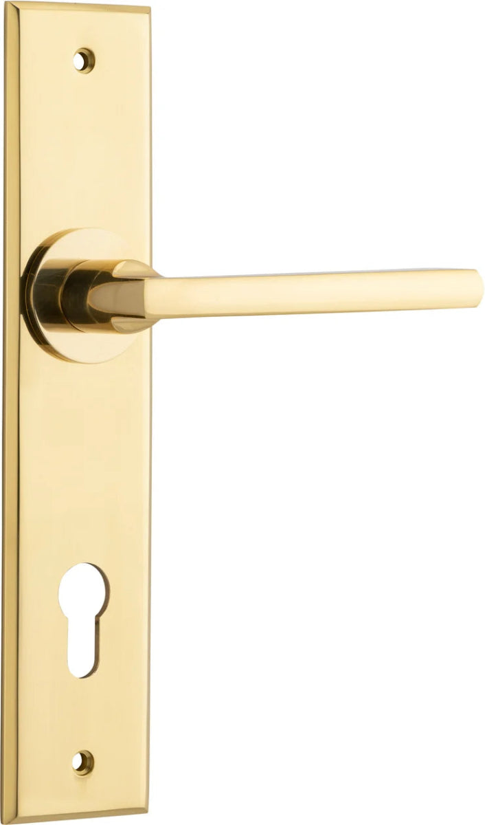 Baltimore Lever - Chamfered Backplate - Ella Grace - Iver - Polished Brass - Door Levers