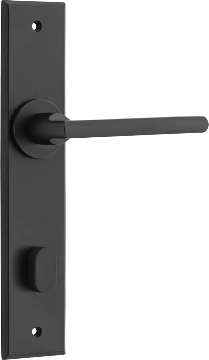 Baltimore Lever - Chamfered Backplate - Ella Grace - Iver - Matt Black - Door Levers