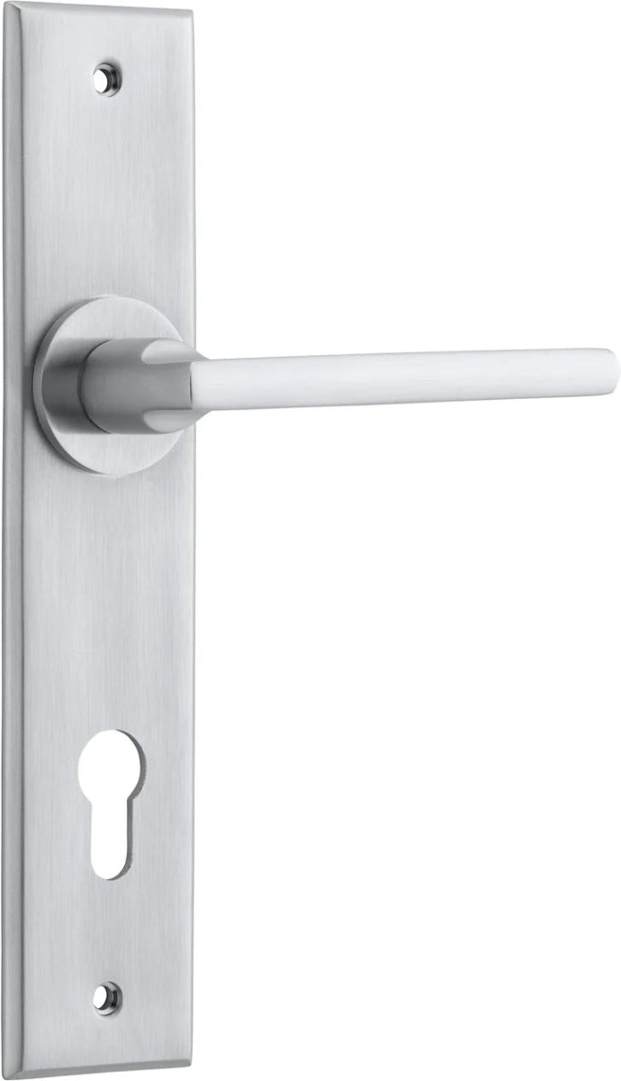 Baltimore Lever - Chamfered Backplate - Ella Grace - Iver - Brushed Chrome - Door Levers