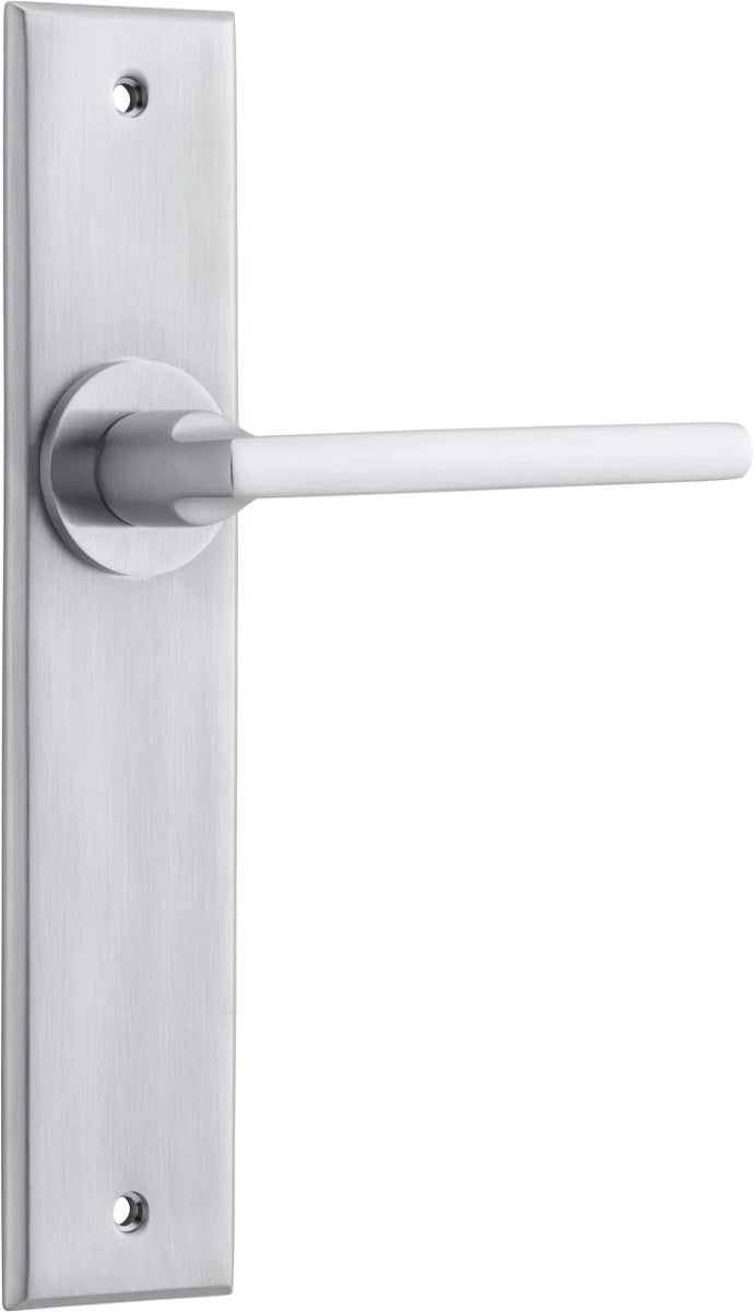 Baltimore Lever - Chamfered Backplate - Ella Grace - Iver - Brushed Chrome - Door Levers