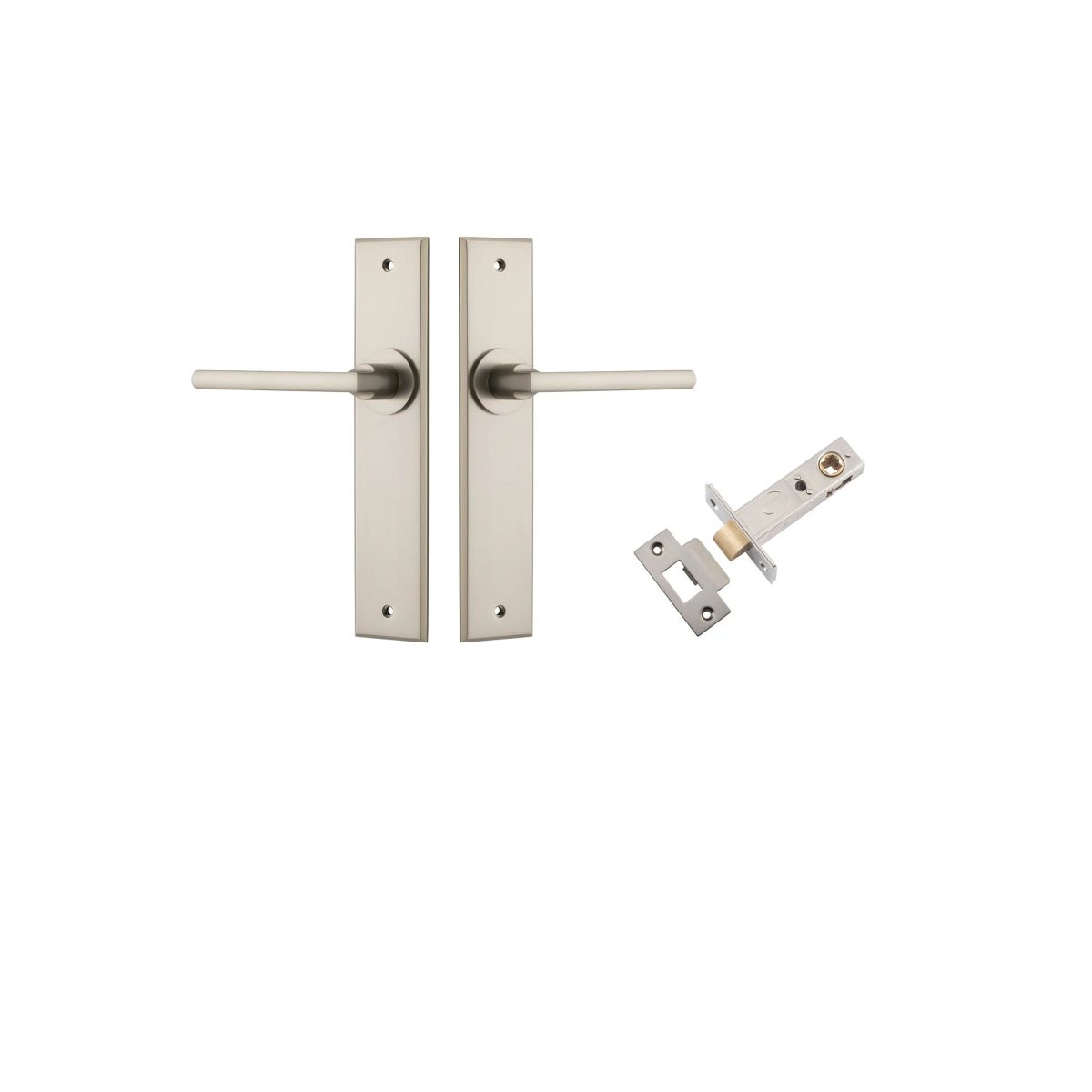 Baltimore Lever - Chamfered Backplate - Ella Grace - Iver - Satin Nickel - Door Levers