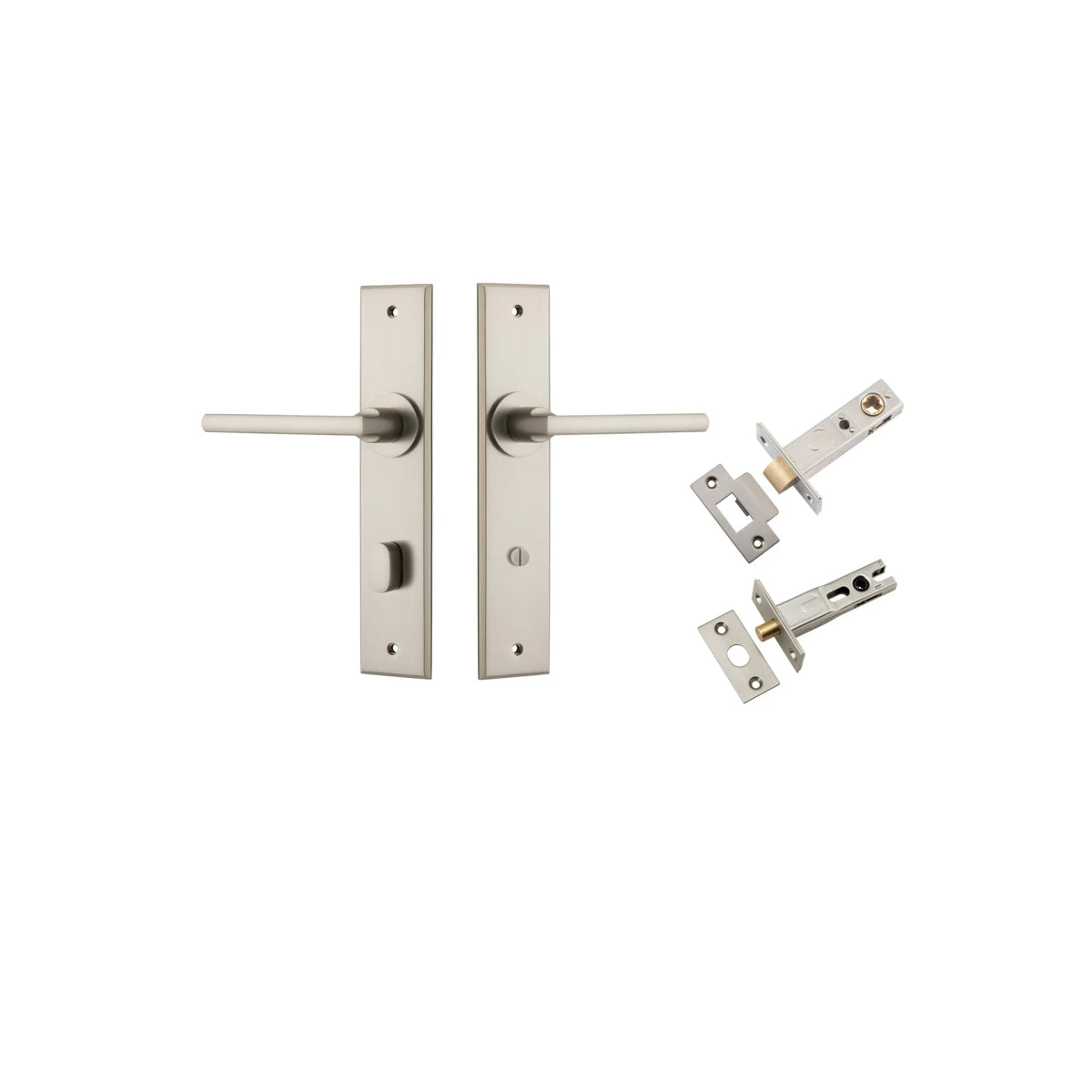 Baltimore Lever - Chamfered Backplate - Ella Grace - Iver - Satin Nickel - Door Levers