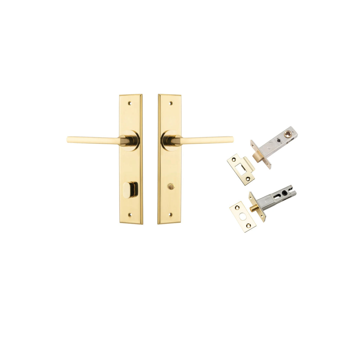 Baltimore Lever - Chamfered Backplate - Ella Grace - Iver - Polished Brass - Door Levers