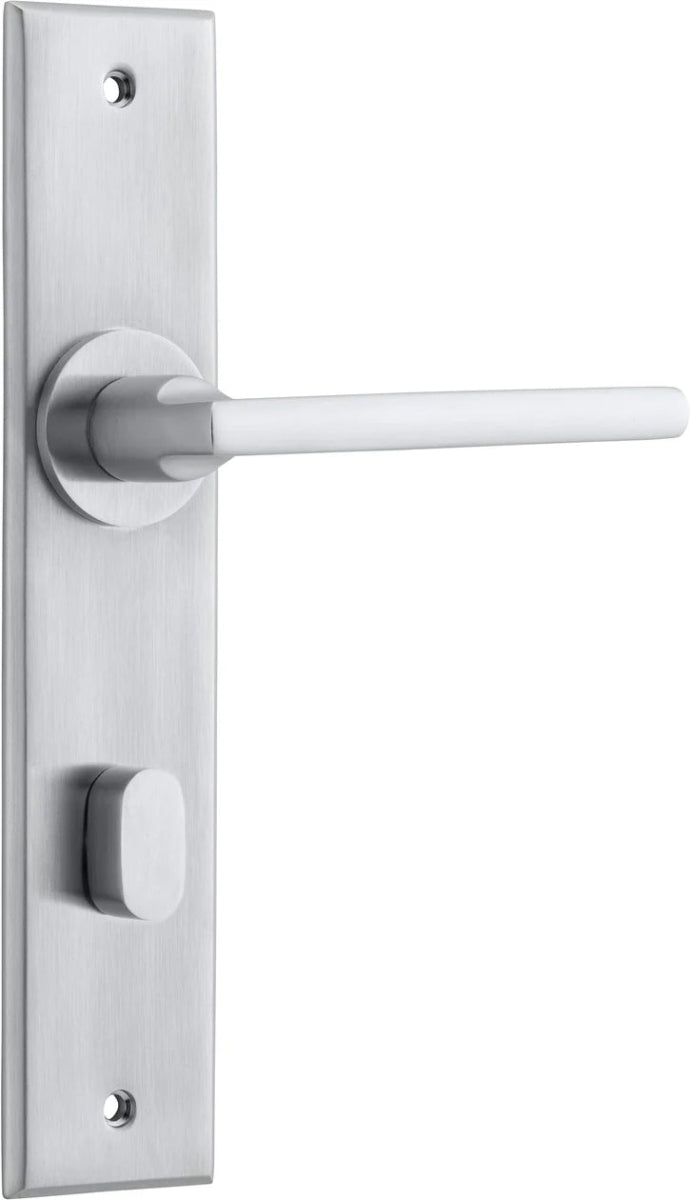 Baltimore Lever - Chamfered Backplate - Ella Grace - Iver - Brushed Chrome - Door Levers