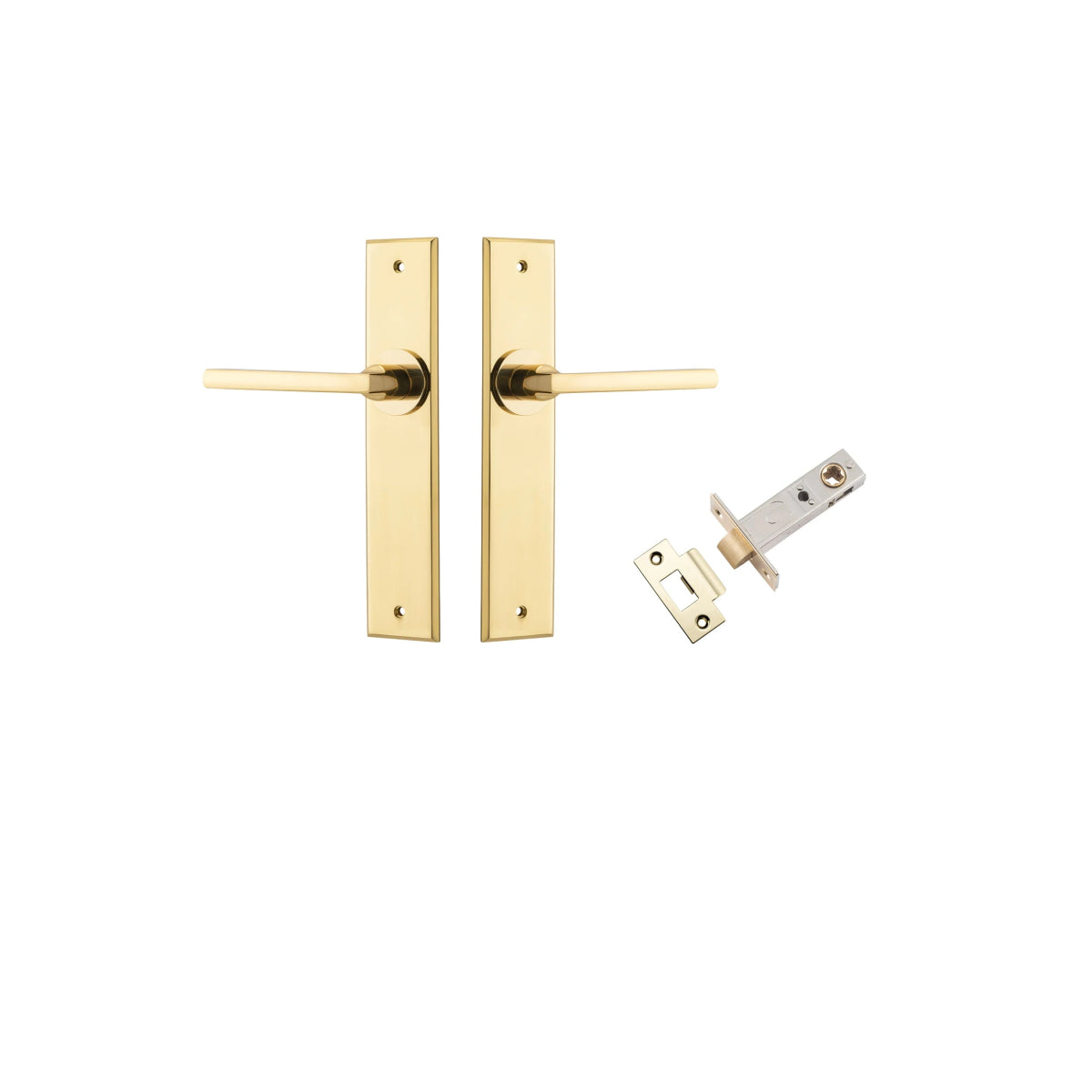 Baltimore Lever - Chamfered Backplate - Ella Grace - Iver - Polished Brass - Door Levers