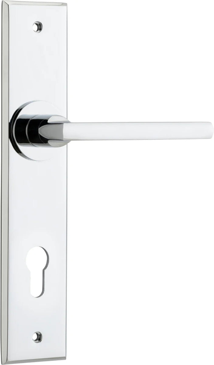 Baltimore Lever - Chamfered Backplate - Ella Grace - Iver - Polished Chrome - Door Levers