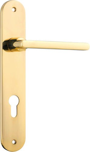 Baltimore Lever - Oval Backplate - Ella Grace - Iver - Polished Brass - Door Levers