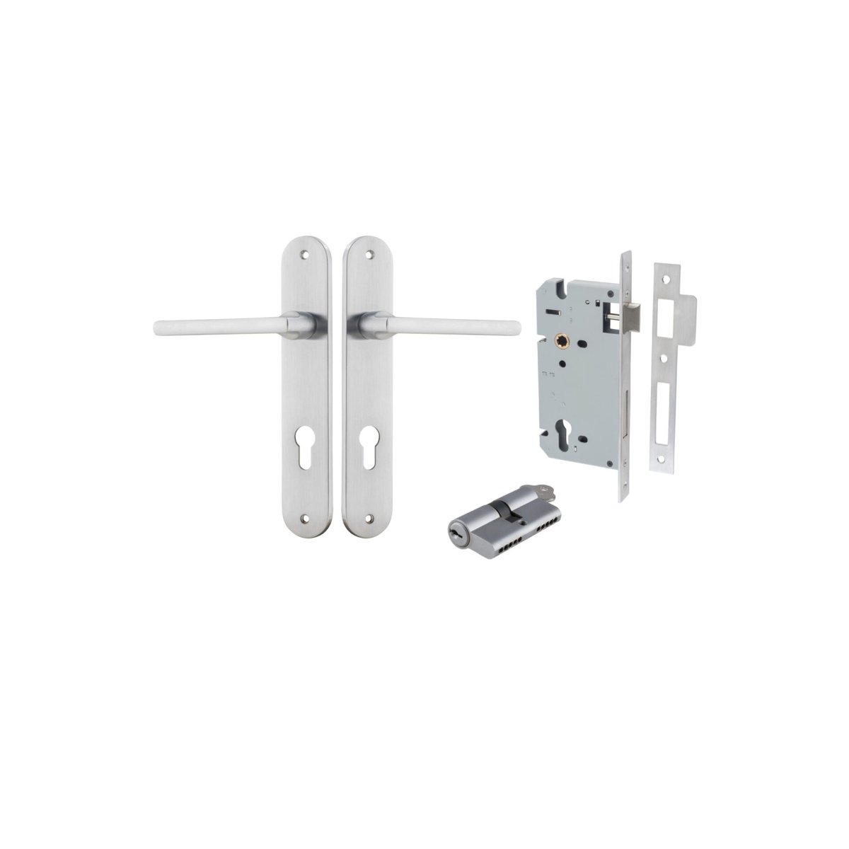 Baltimore Lever - Oval Backplate - Ella Grace - Iver - Brushed Chrome - Door Levers