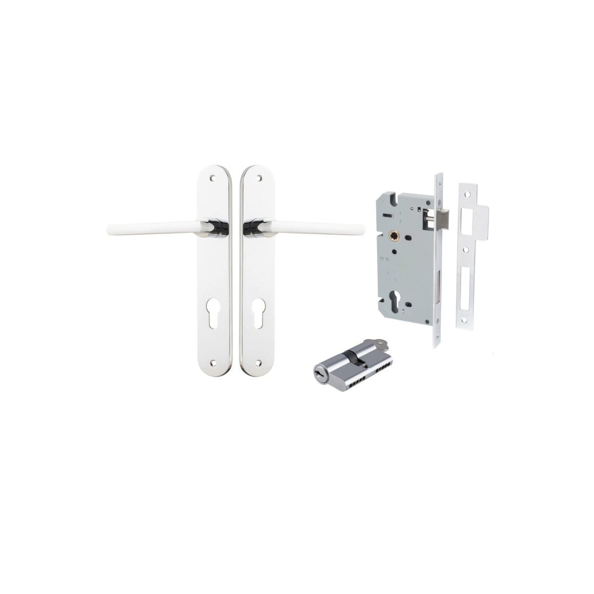 Baltimore Lever - Oval Backplate - Ella Grace - Iver - Polished Chrome - Door Levers