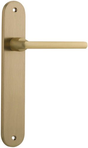 Baltimore Lever - Oval Backplate - Ella Grace - Iver - Brushed Brass - Door Levers