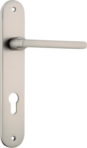 Baltimore Lever - Oval Backplate - Ella Grace - Iver - Satin Nickel - Door Levers