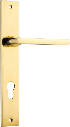 Baltimore Lever - Rectangular Backplate - Ella Grace - Iver - Polished Brass - Door Levers