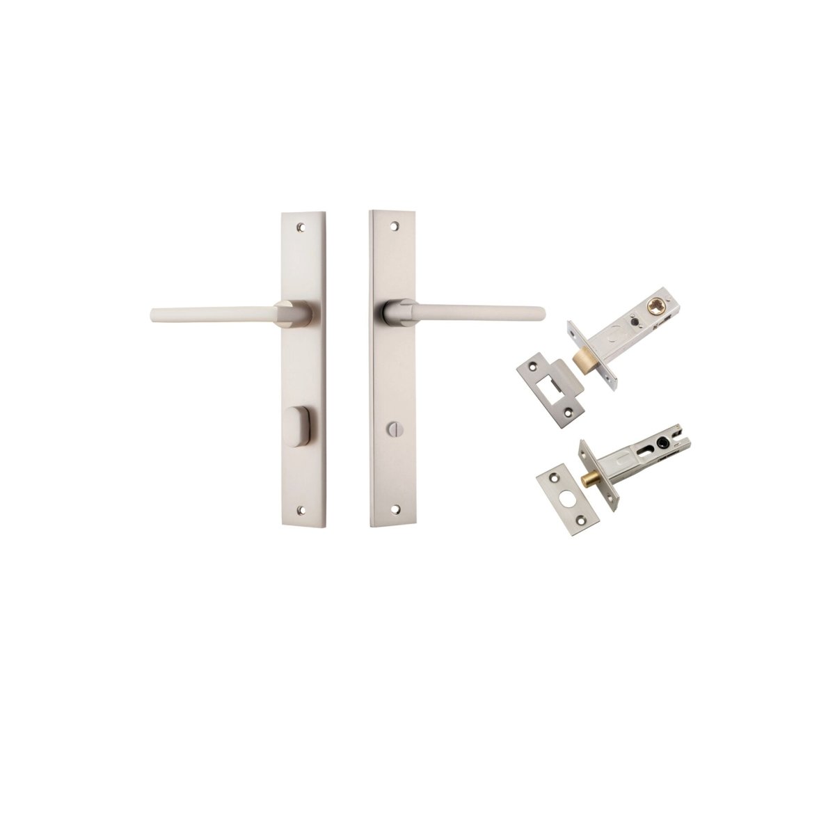 Baltimore Lever - Rectangular Backplate - Ella Grace - Iver - Satin Nickel - Door Levers