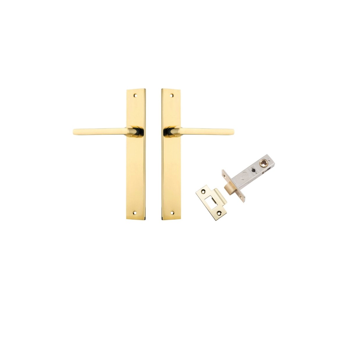 Baltimore Lever - Rectangular Backplate - Ella Grace - Iver - Polished Brass - Door Levers