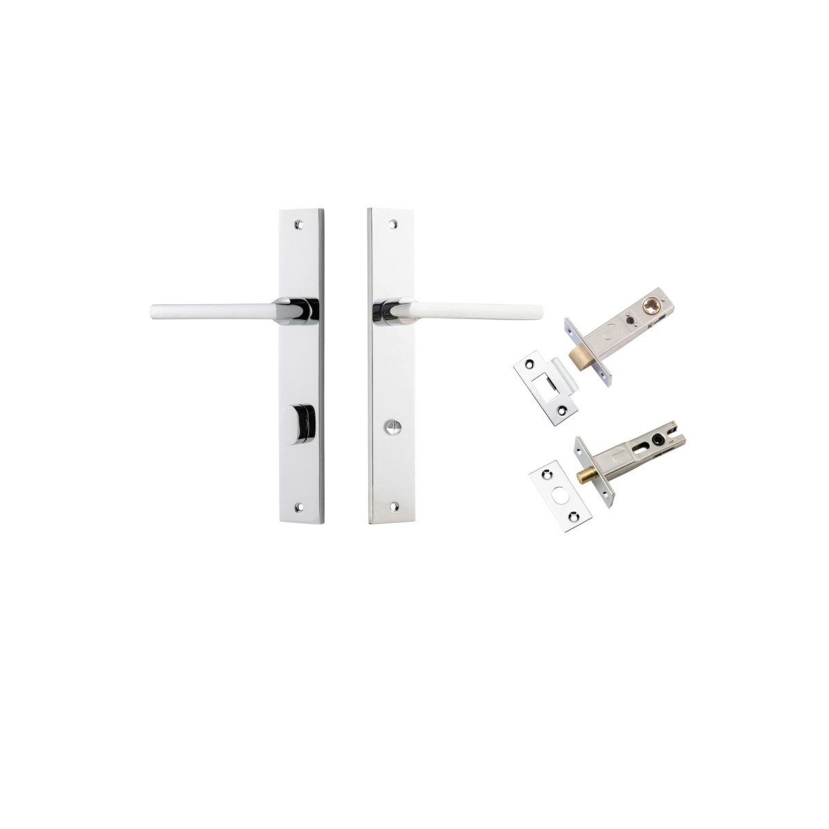 Baltimore Lever - Rectangular Backplate - Ella Grace - Iver - Polished Chrome - Door Levers