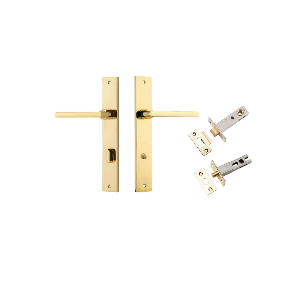 Baltimore Lever - Rectangular Backplate - Ella Grace - Iver - Polished Brass - Door Levers