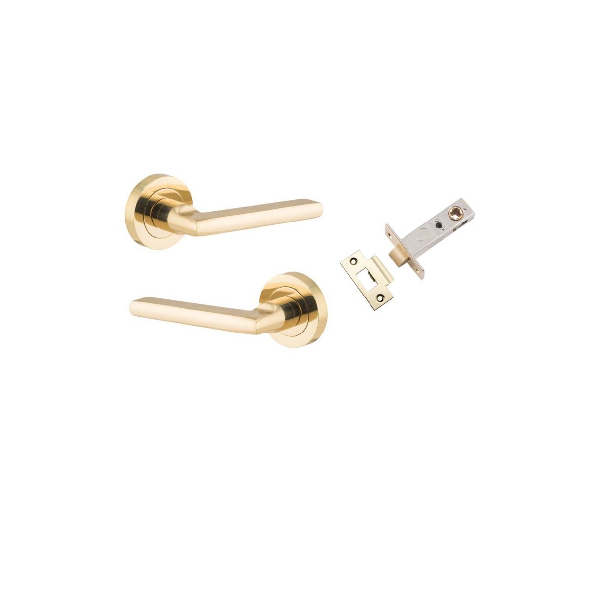 Baltimore Lever - Round Rose - Ella Grace - Iver - Polished Brass - Door Levers