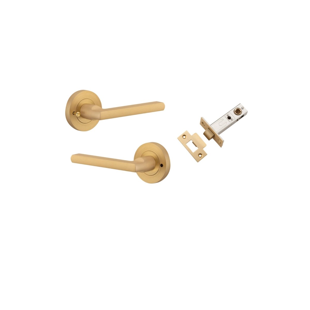 Baltimore Lever - Round Rose - Ella Grace - Iver - Brushed Brass - Door Levers