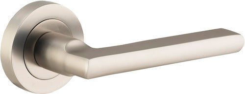 Baltimore Lever - Round Rose - Ella Grace - Iver - Satin Nickel - Door Levers