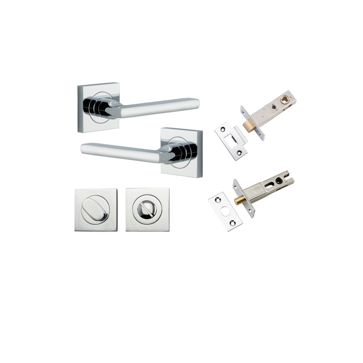 Baltimore Lever - Square Rose - Ella Grace - Iver - Polished Chrome - Door Levers