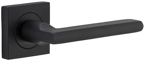 Baltimore Lever - Square Rose - Ella Grace - Iver - Matt Black - Door Levers