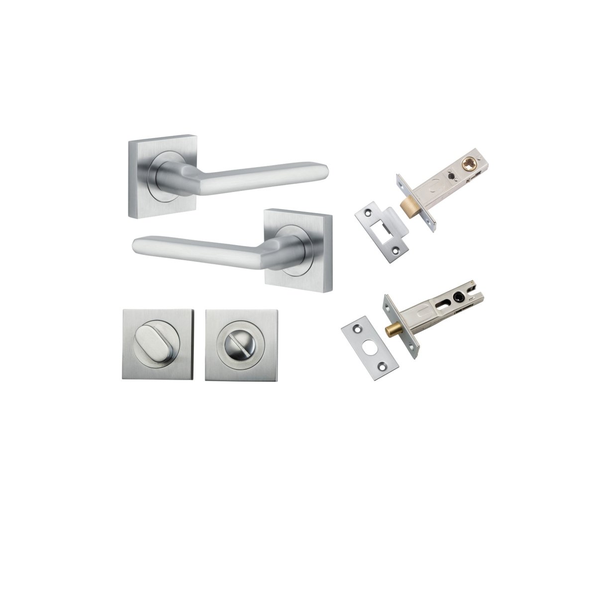 Baltimore Lever - Square Rose - Ella Grace - Iver - Brushed Chrome - Door Levers