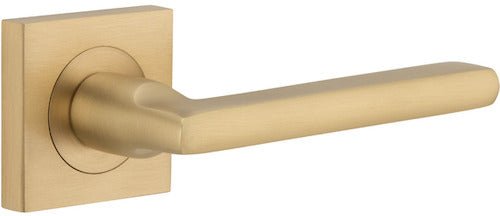 Baltimore Lever - Square Rose - Ella Grace - Iver - Brushed Brass - Door Levers