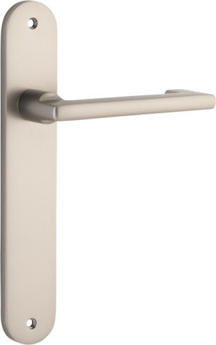Baltimore Return Lever - Oval Backplate DDA - Ella Grace - Iver - Satin Nickel - Door Levers