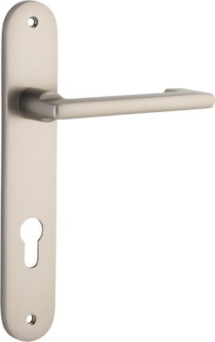 Baltimore Return Lever - Oval Backplate DDA - Ella Grace - Iver - Satin Nickel - Door Levers