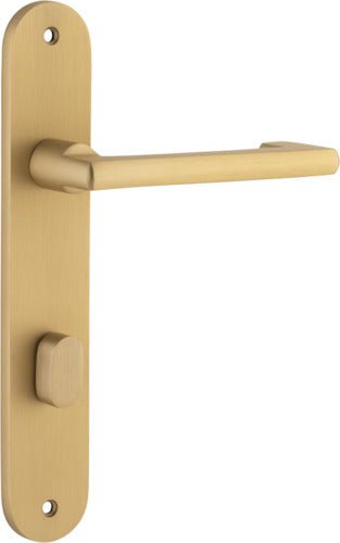 Baltimore Return Lever - Oval Backplate DDA - Ella Grace - Iver - Brushed Brass - Door Levers