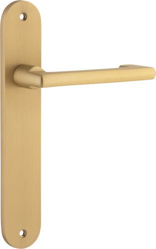 Baltimore Return Lever - Oval Backplate DDA - Ella Grace - Iver - Brushed Brass - Door Levers