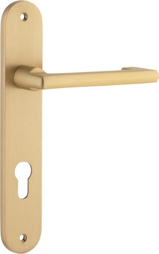 Baltimore Return Lever - Oval Backplate DDA - Ella Grace - Iver - Brushed Brass - Door Levers