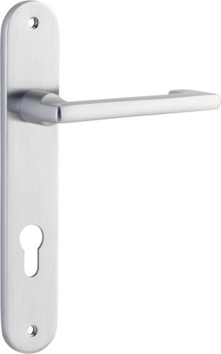 Baltimore Return Lever - Oval Backplate DDA - Ella Grace - Iver - Brushed Chrome - Door Levers