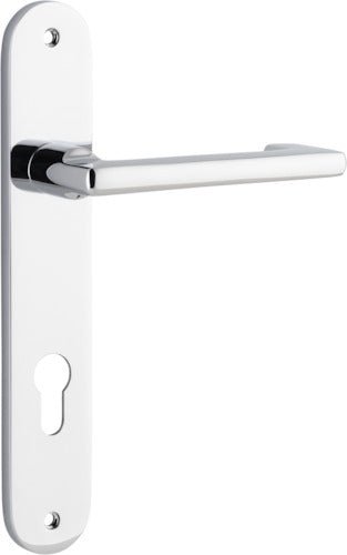 Baltimore Return Lever - Oval Backplate DDA - Ella Grace - Iver - Polished Chrome - Door Levers
