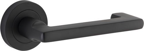 Baltimore Return Lever - Round Rose DDA - Ella Grace - Iver - Matt Black - Door Levers