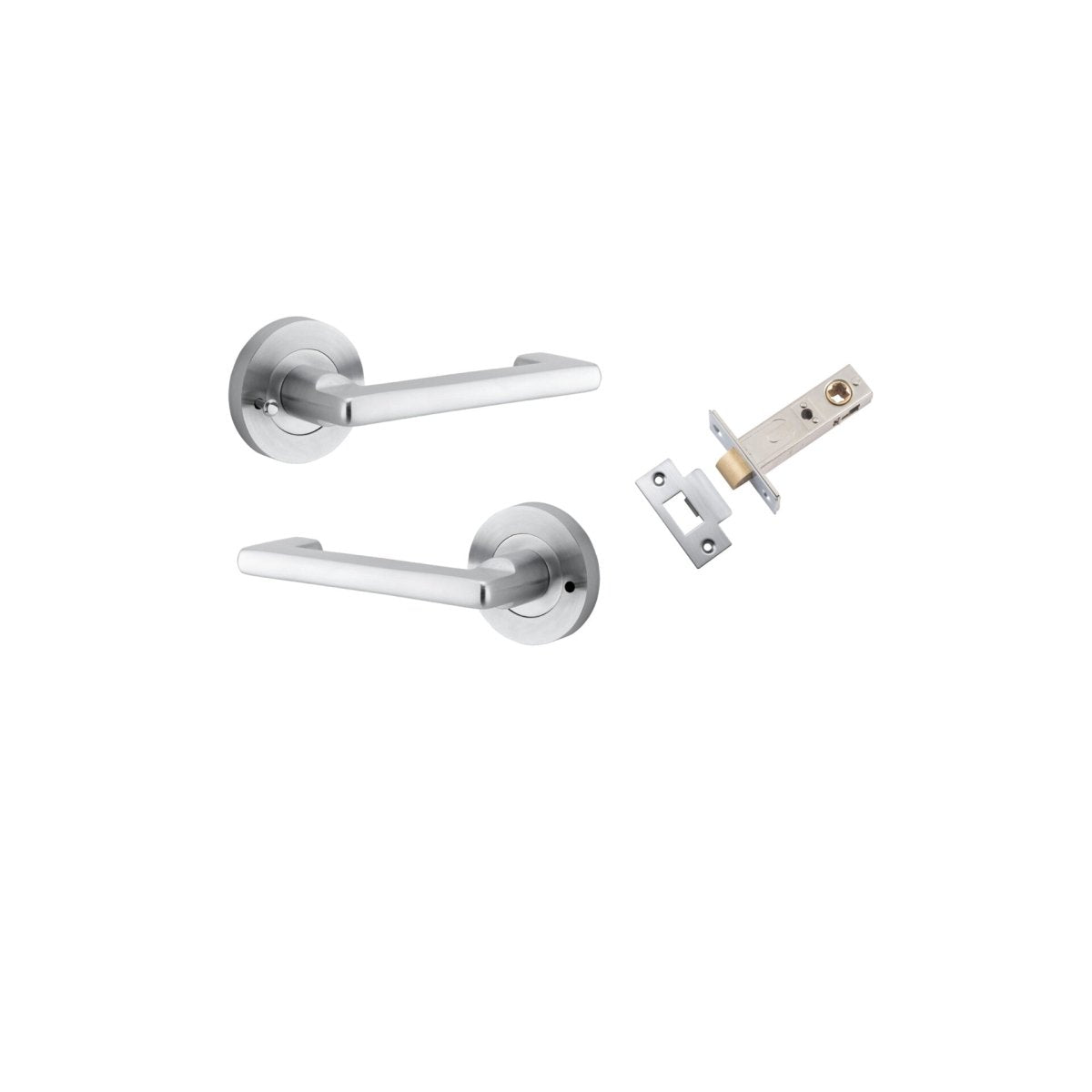 Baltimore Return Lever - Round Rose DDA - Ella Grace - Iver - Brushed Chrome - Door Levers