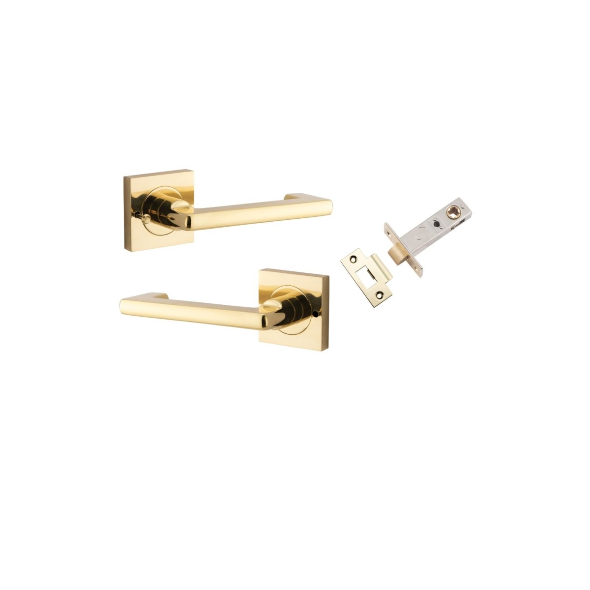 Baltimore Return Lever - Square Rose DDA - Ella Grace - Iver - Polished Brass - Door Levers