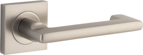 Baltimore Return Lever - Square Rose DDA - Ella Grace - Iver - Satin Nickel - Door Levers