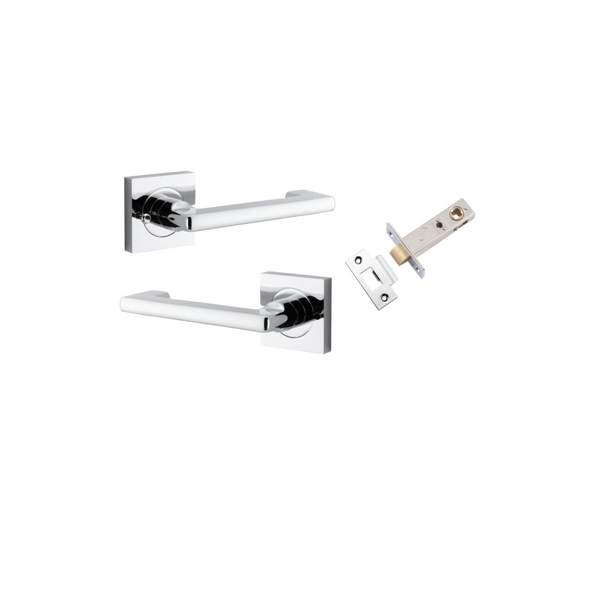 Baltimore Return Lever - Square Rose DDA - Ella Grace - Iver - Polished Chrome - Door Levers