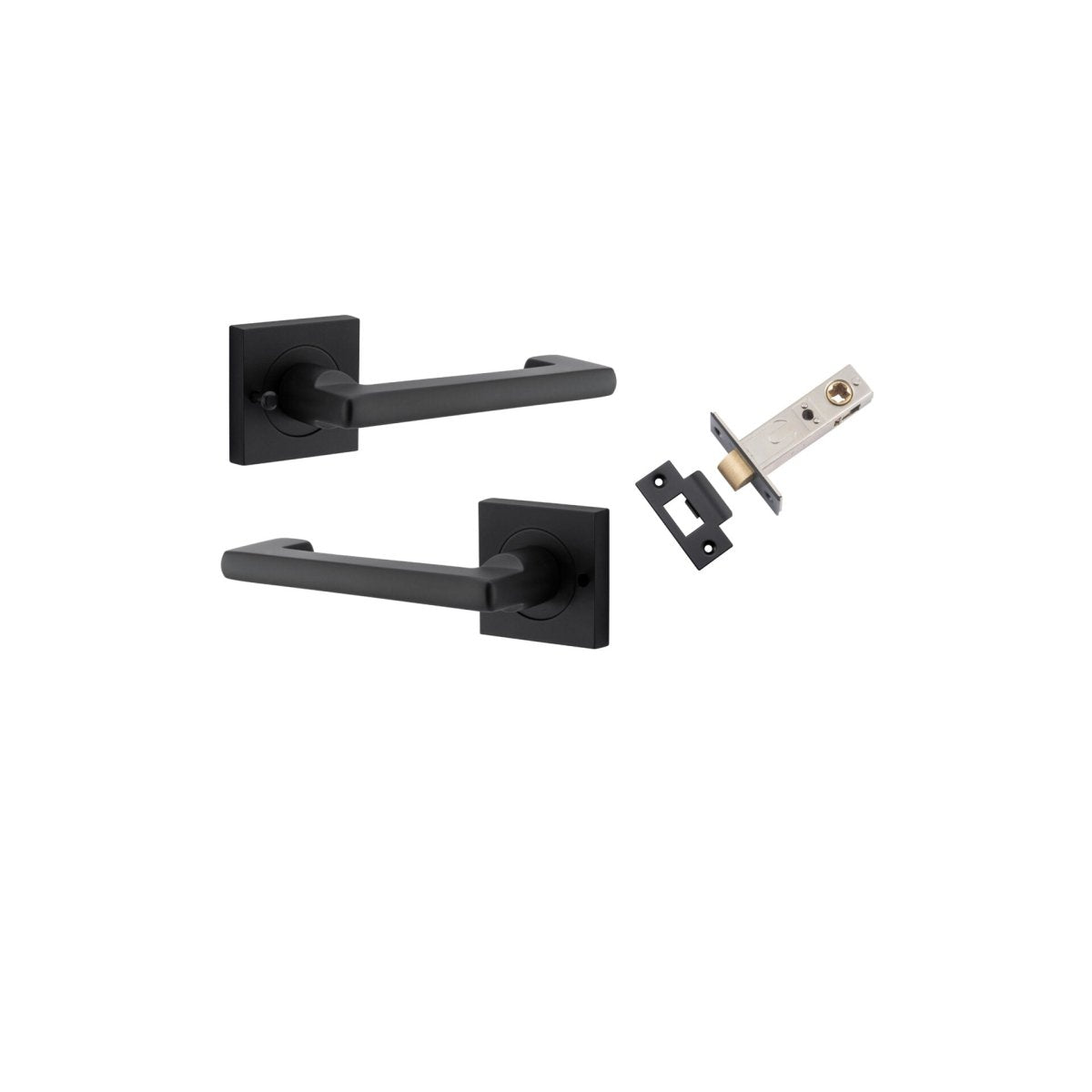 Baltimore Return Lever - Square Rose DDA - Ella Grace - Iver - Matt Black - Door Levers