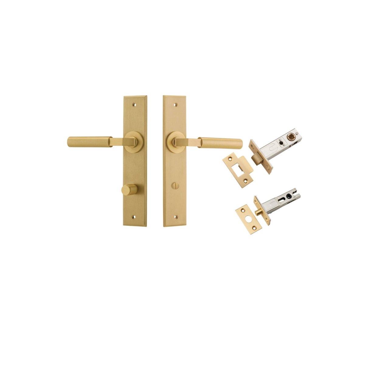 Berlin Lever - Chamfered Backplate - Ella Grace - Iver - Brushed Brass - Door Levers