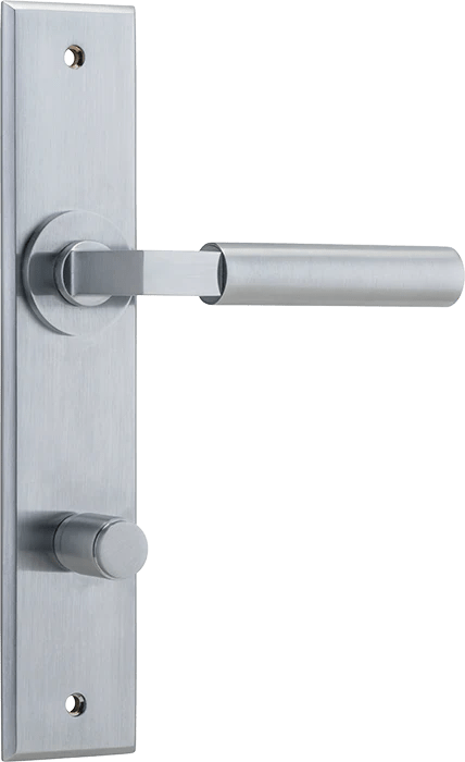 Berlin Lever - Chamfered Backplate - Ella Grace - Iver - Brushed Chrome - Door Levers