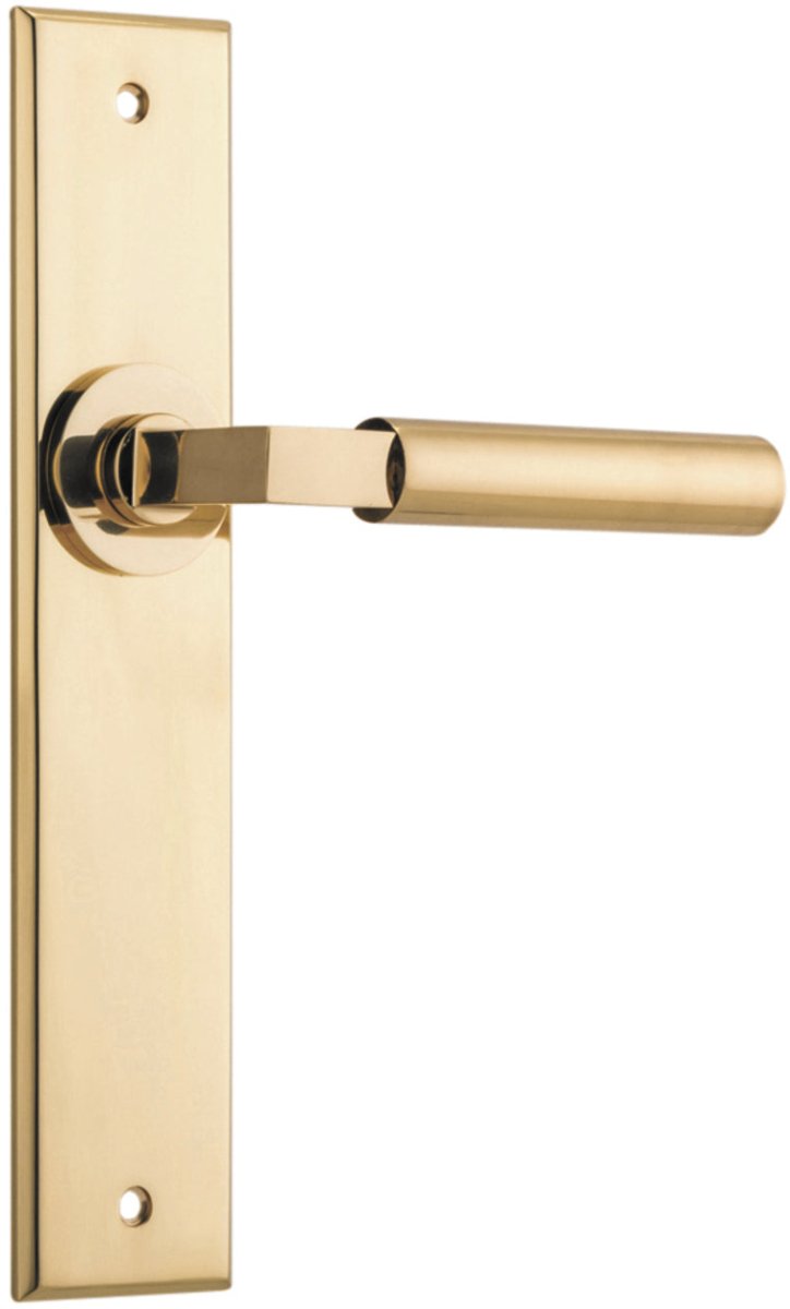 Berlin Lever - Chamfered Backplate - Ella Grace - Iver - Polished Brass - Door Levers