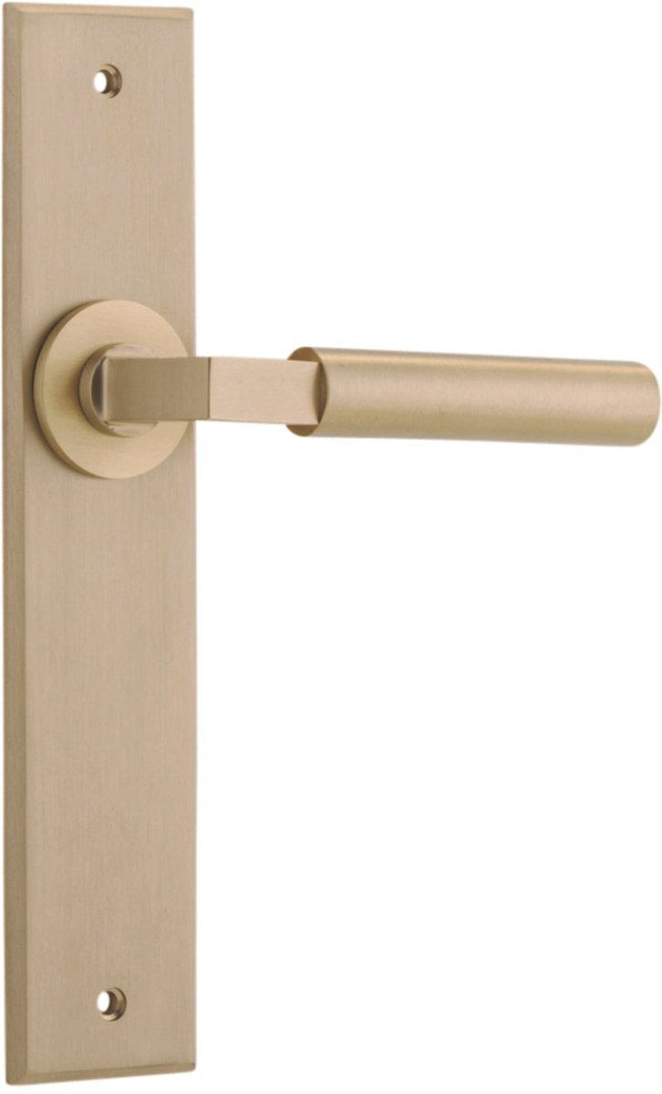 Berlin Lever - Chamfered Backplate - Ella Grace - Iver - Brushed Brass - Door Levers