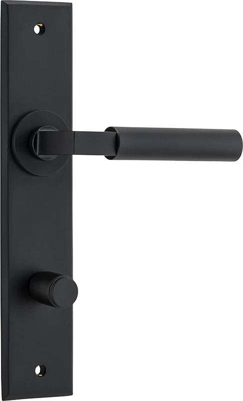 Berlin Lever - Chamfered Backplate - Ella Grace - Iver - Matt Black - Door Levers