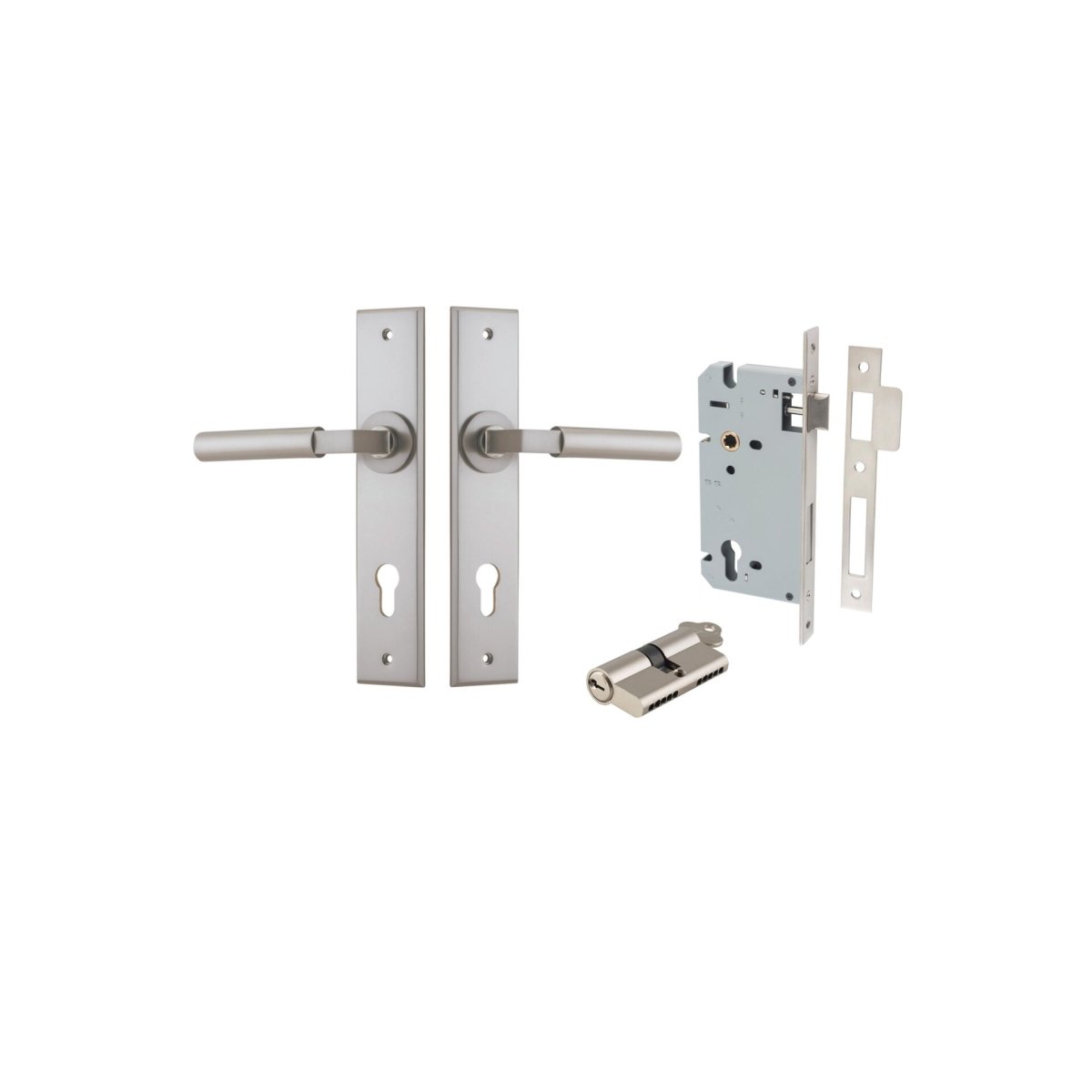 Berlin Lever - Chamfered Backplate - Ella Grace - Iver - Satin Nickel - Door Levers