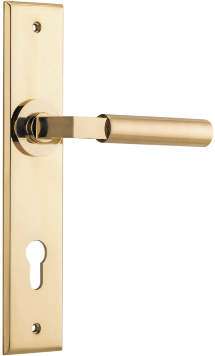 Berlin Lever - Chamfered Backplate - Ella Grace - Iver - Polished Brass - Door Levers