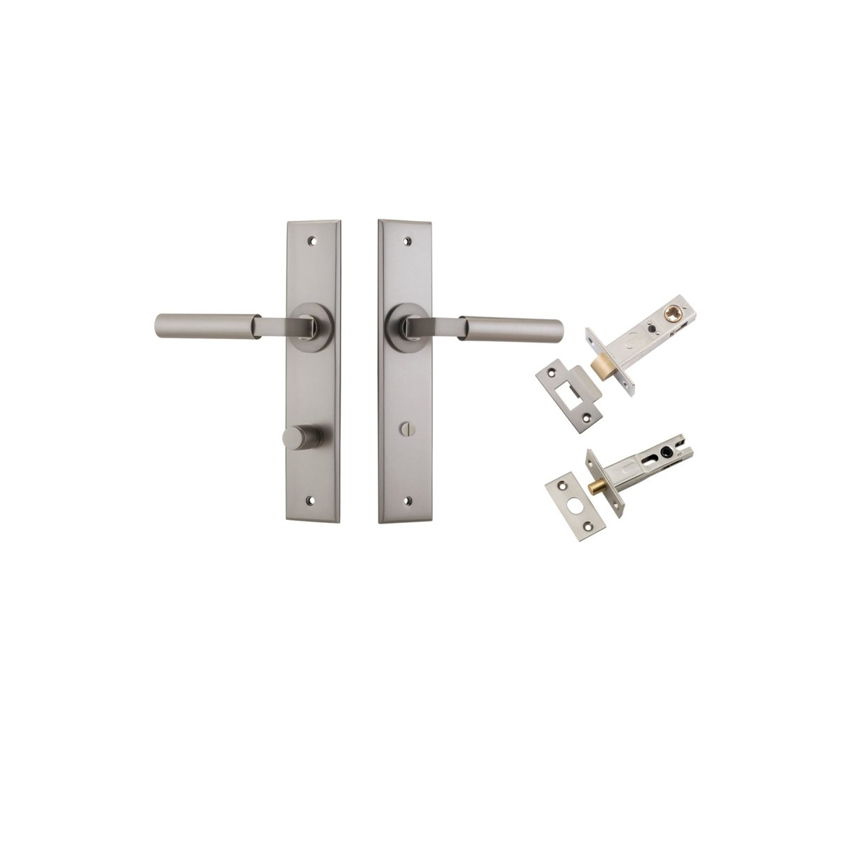 Berlin Lever - Chamfered Backplate - Ella Grace - Iver - Satin Nickel - Door Levers