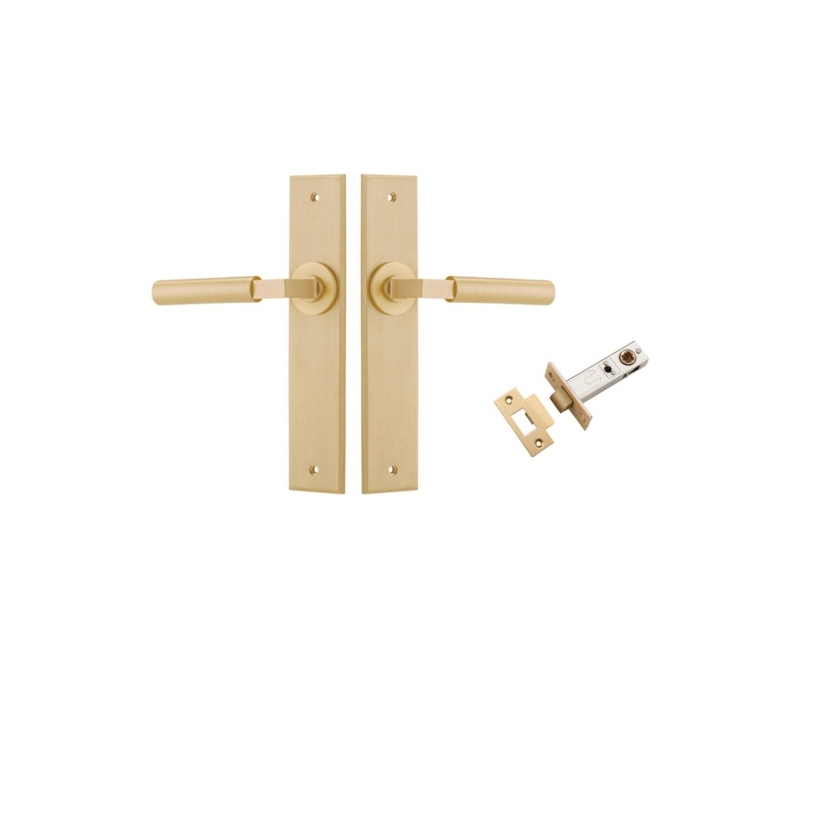 Berlin Lever - Chamfered Backplate - Ella Grace - Iver - Brushed Brass - Door Levers