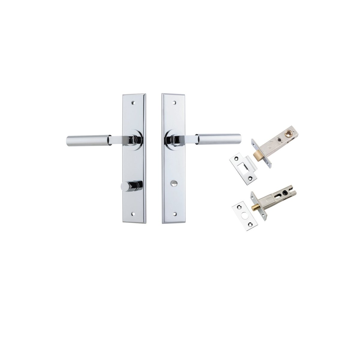 Berlin Lever - Chamfered Backplate - Ella Grace - Iver - Polished Chrome - Door Levers